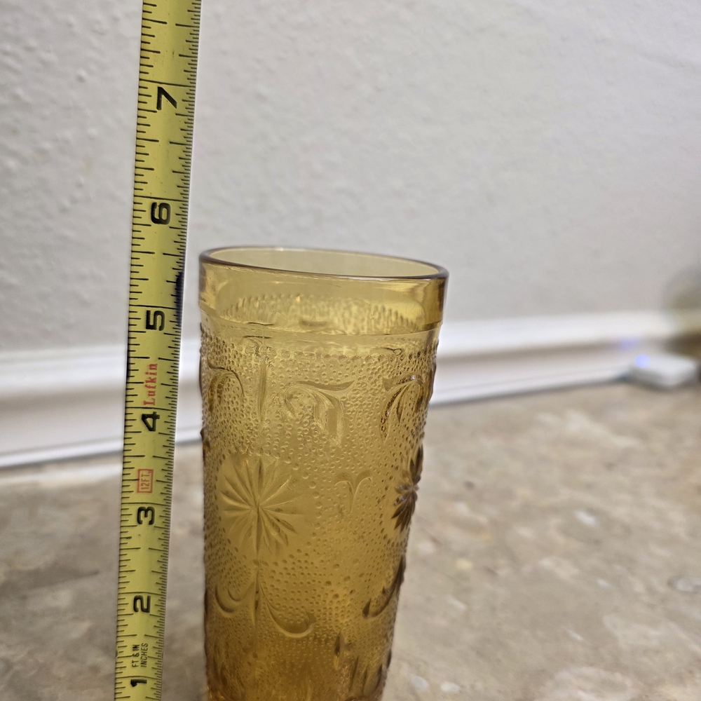 5pc Vintage Brockway American Concord Amber Glass Set - Goblets & Tumblers - Picture 8 of 12